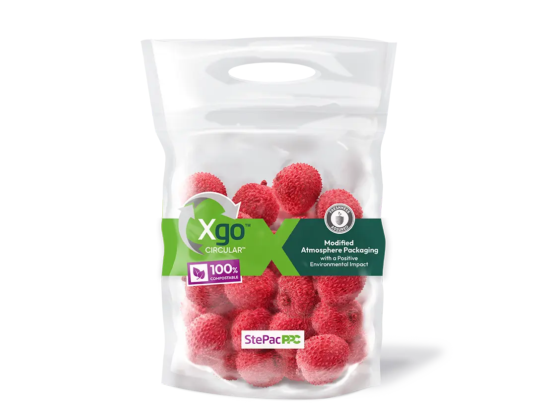 Xgo Stand Up Pouch Lychee 100P Compostable Xgo Stand Up Pouch Lychee 100P Compostable packaging